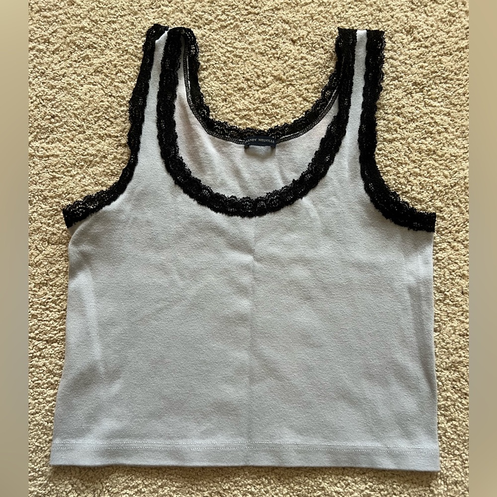 COPY - Brandy Melville Blue/ black lace tank